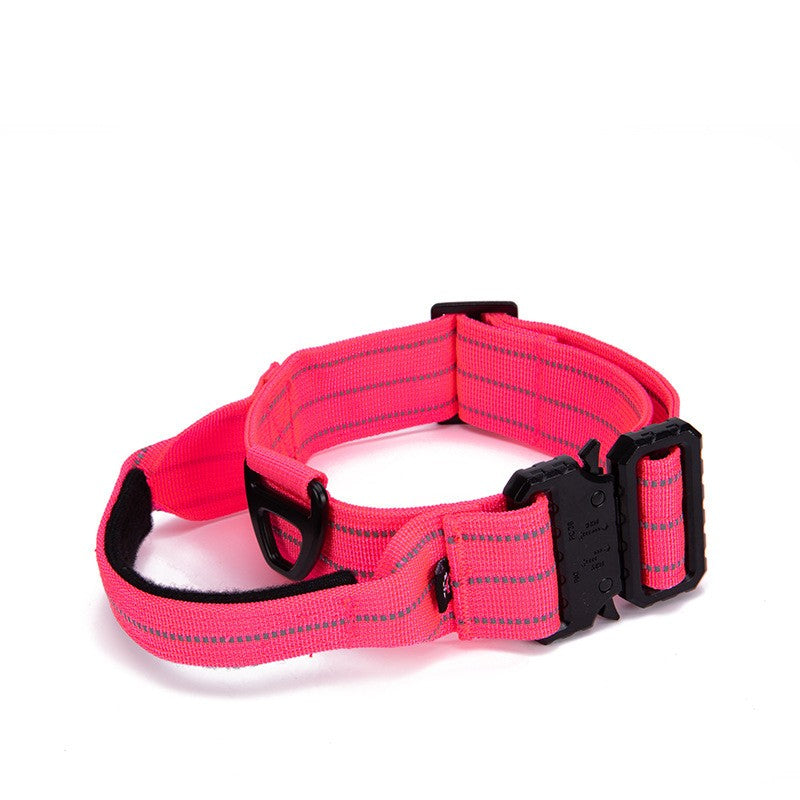 Hundehalsband mit Griff Pink – klassisch