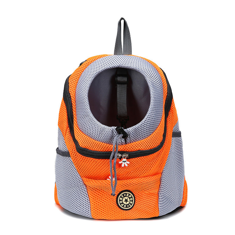 Orangefarbener Hunderucksack – Atmungsaktiv & perfekt zum Wandern mit kleinen Hunden
