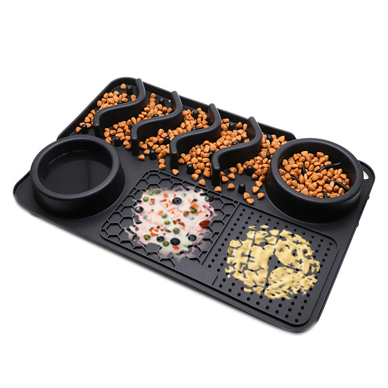 Schleckmatte Hund groß – 3-in-1 Slow Feeder & Anti-Schling Napf in Schwarz