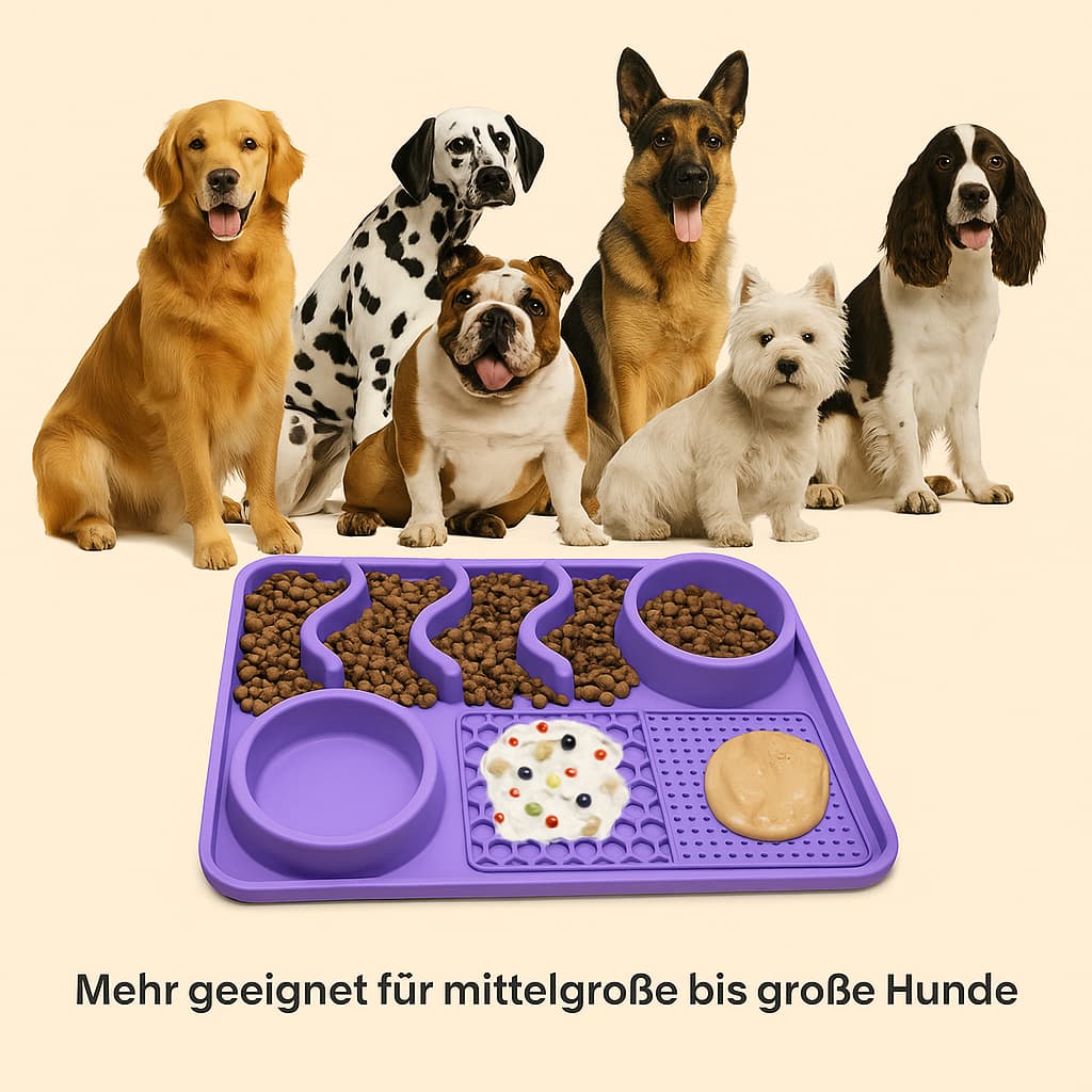 Schleckmatte Hund 3in1 – Slow Feeder & Anti-Schling Napf