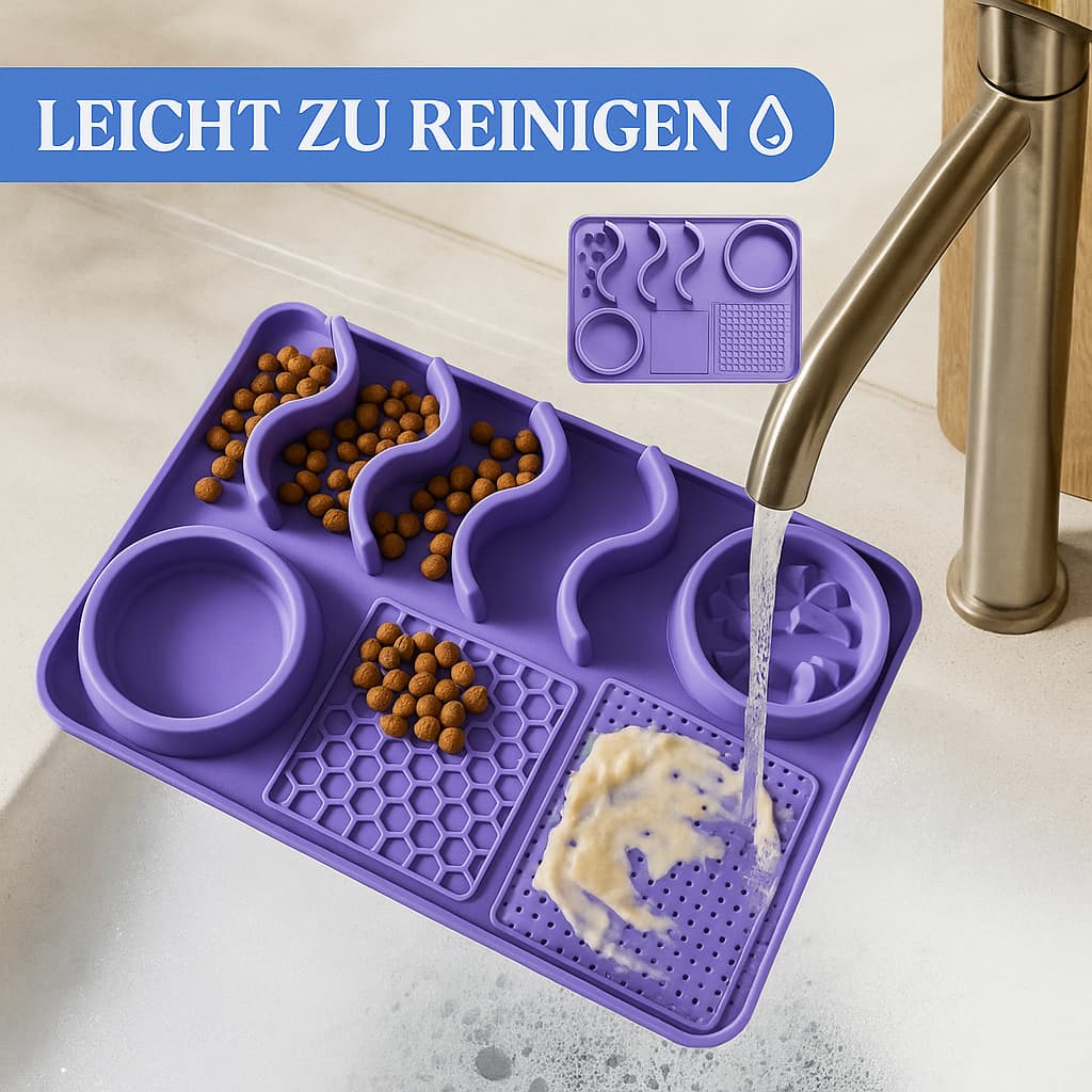 Schleckmatte Hund 3in1 – Slow Feeder & Anti-Schling Napf