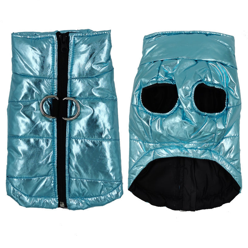 Winter Hundemantel wasserdicht mit Geschirr in Babyblau– LottyLove®