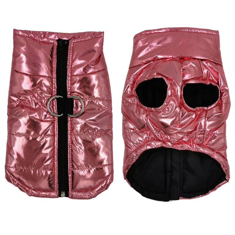 winter Hundemantel wasserdicht mit Geschirr in Rosa – LottyLove®