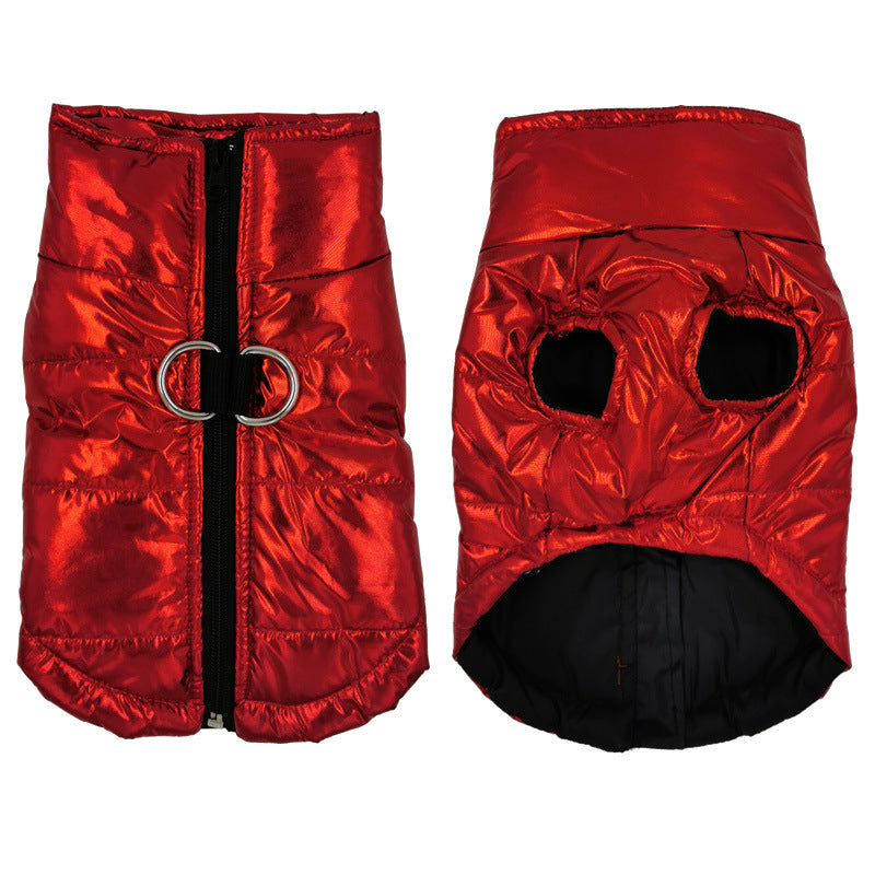 Winter Hundemantel wasserdicht mit Geschirr in Rot – LottyLove®
