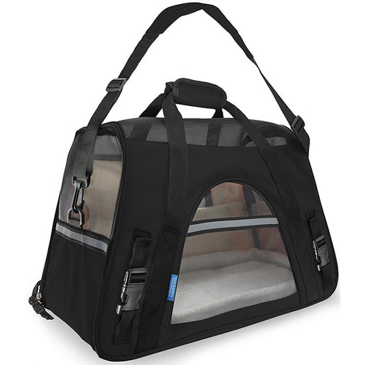 Atmungsaktive Hundetragetasche in Schwarz für kleine Hunde und Katzen – Ideal für Reisen & Flugzeug | LottyLove