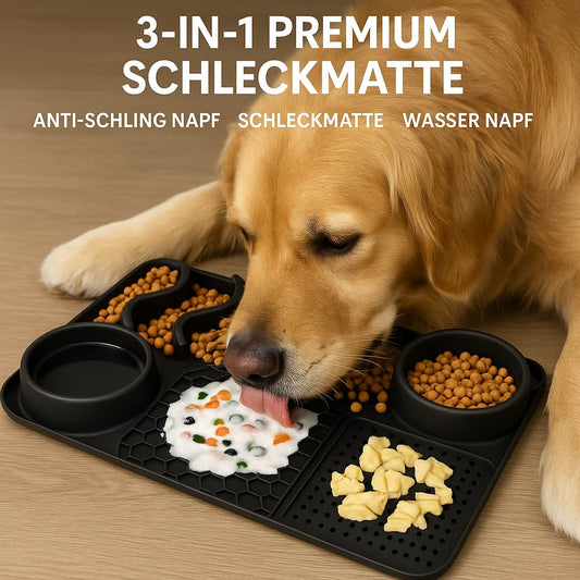 Schleckmatte Hund 3in1 – Slow Feeder & Anti-Schling Napf